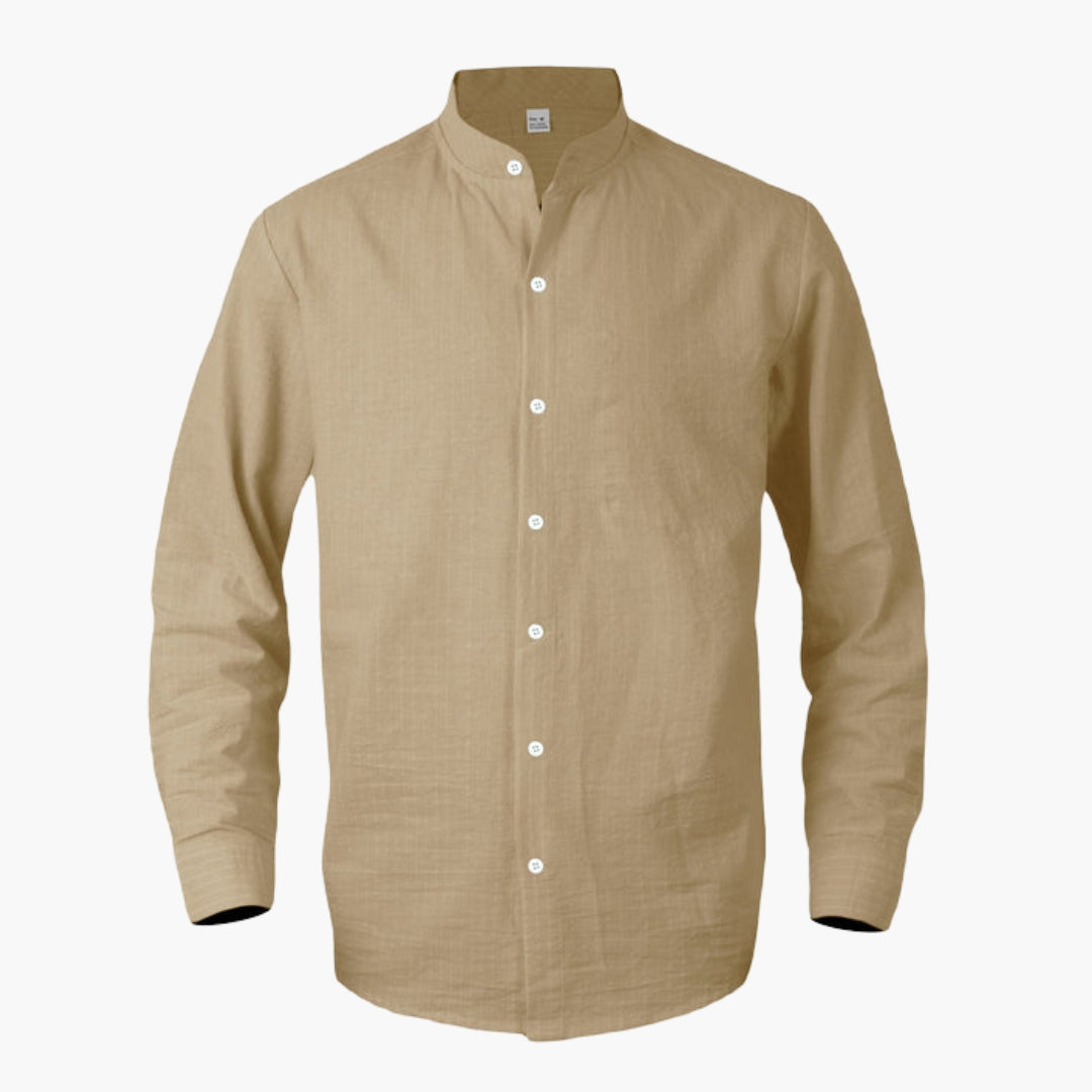 Chemise homme à col officier et motif à rayures