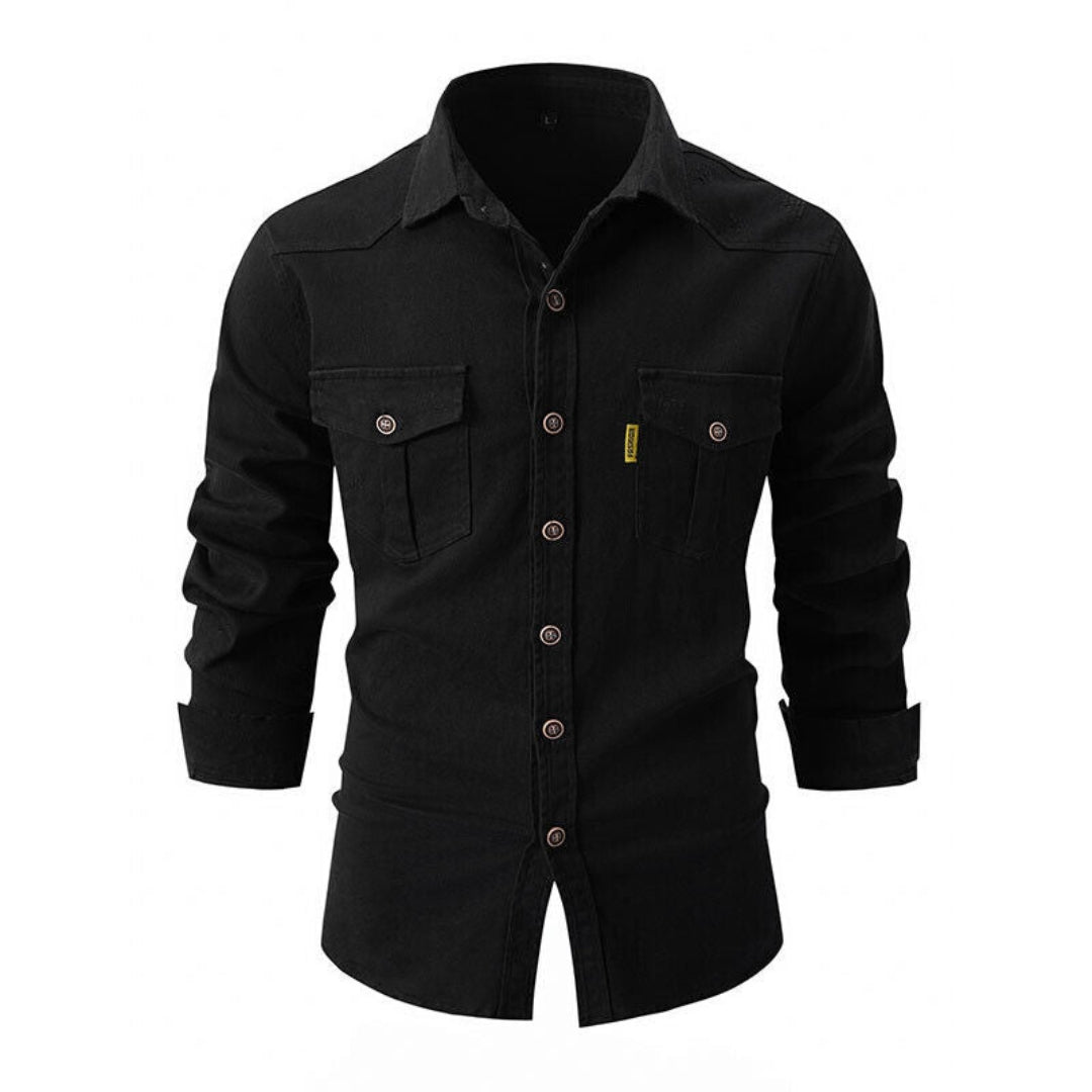 Chemise homme à poches poitrine et boutons