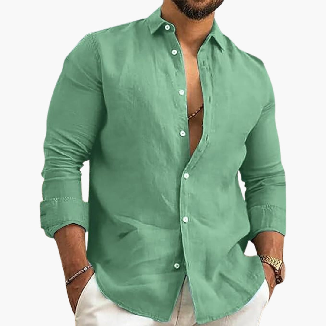 Chemise homme avec fermeture boutonnée et surface unie