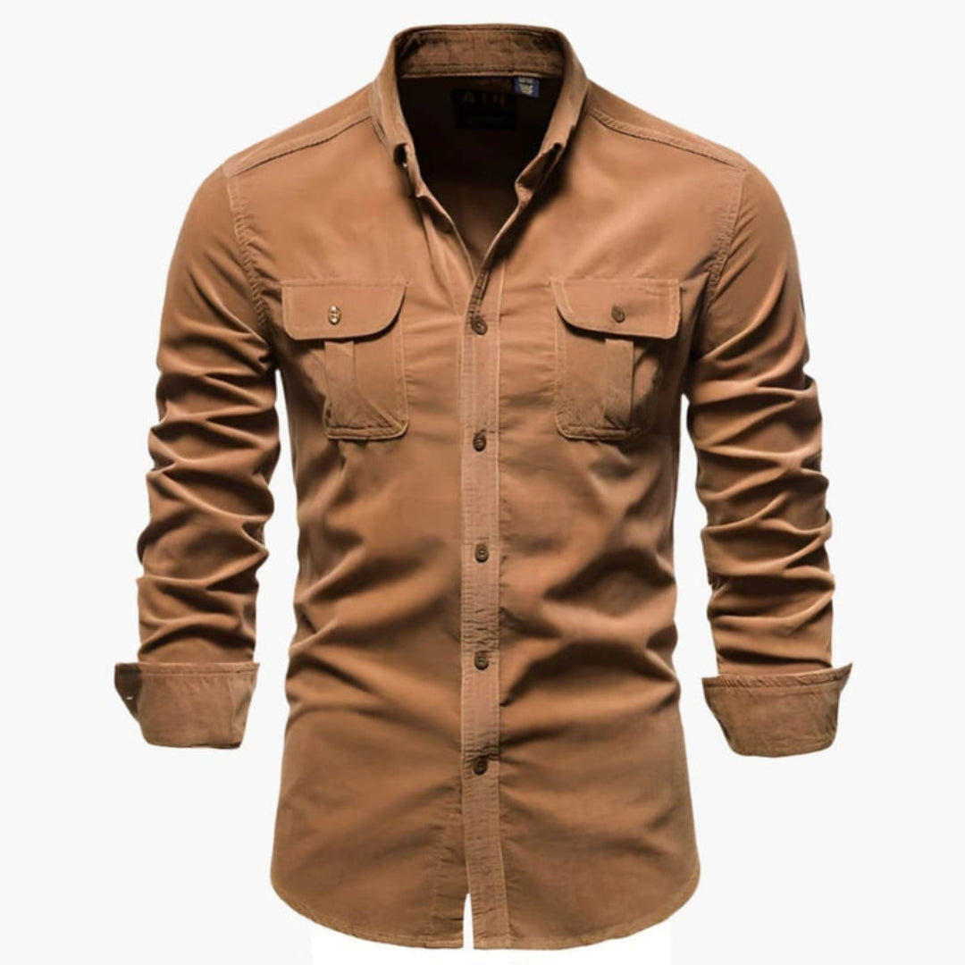 Chemise homme manches longues avec poches poitrine