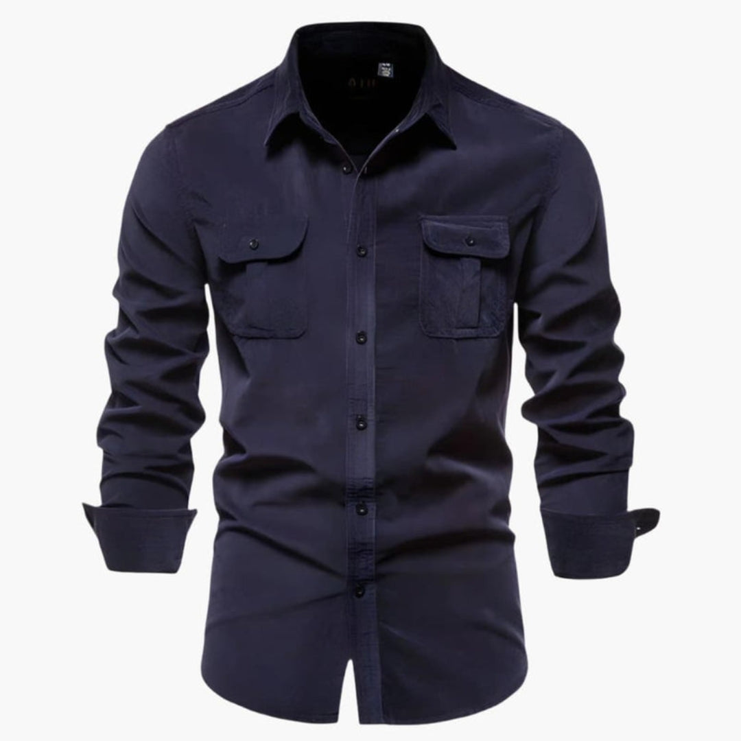 Chemise homme manches longues avec poches poitrine