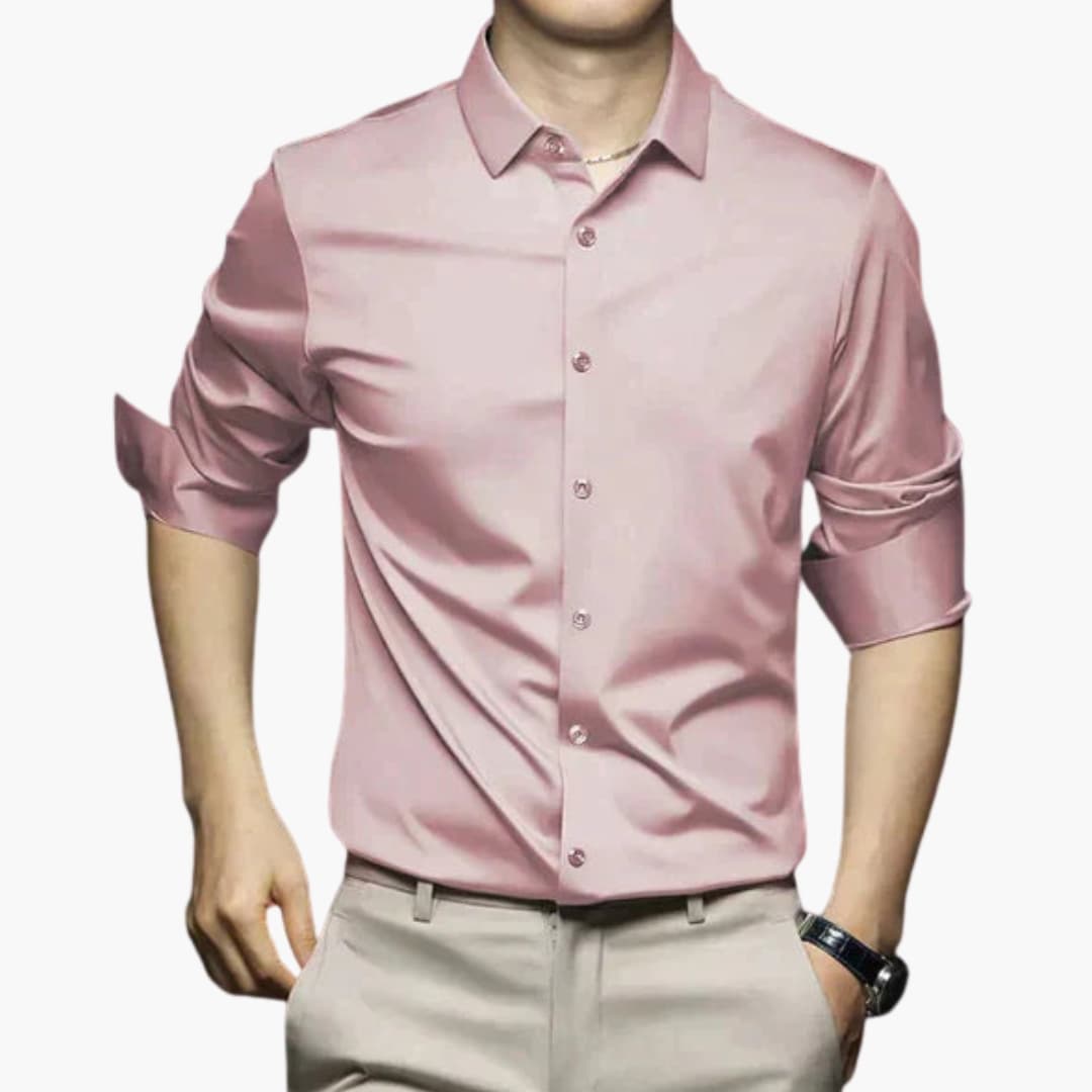 Chemise sans repassage pour homme avec fermeture à boutons