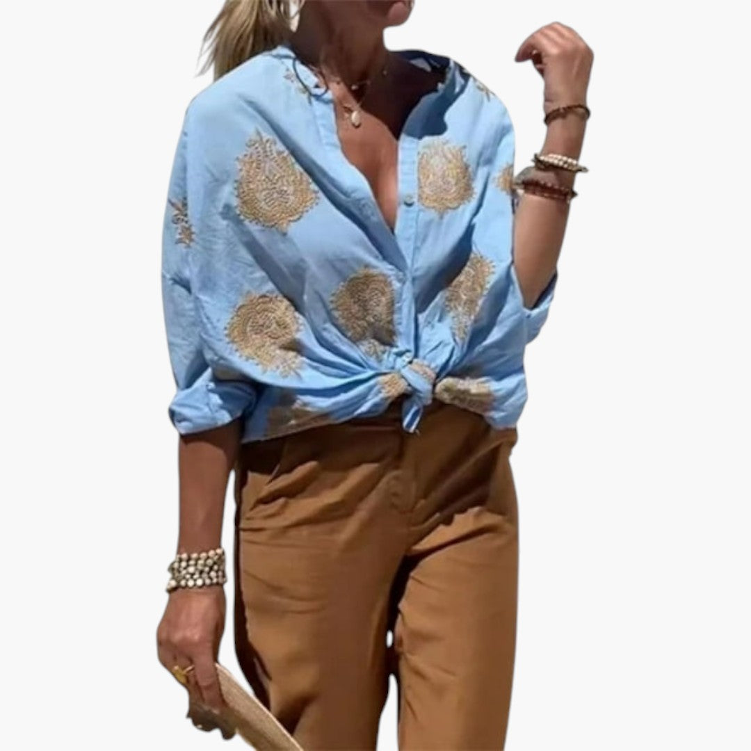 Blusa de mujer con superficie estampada
