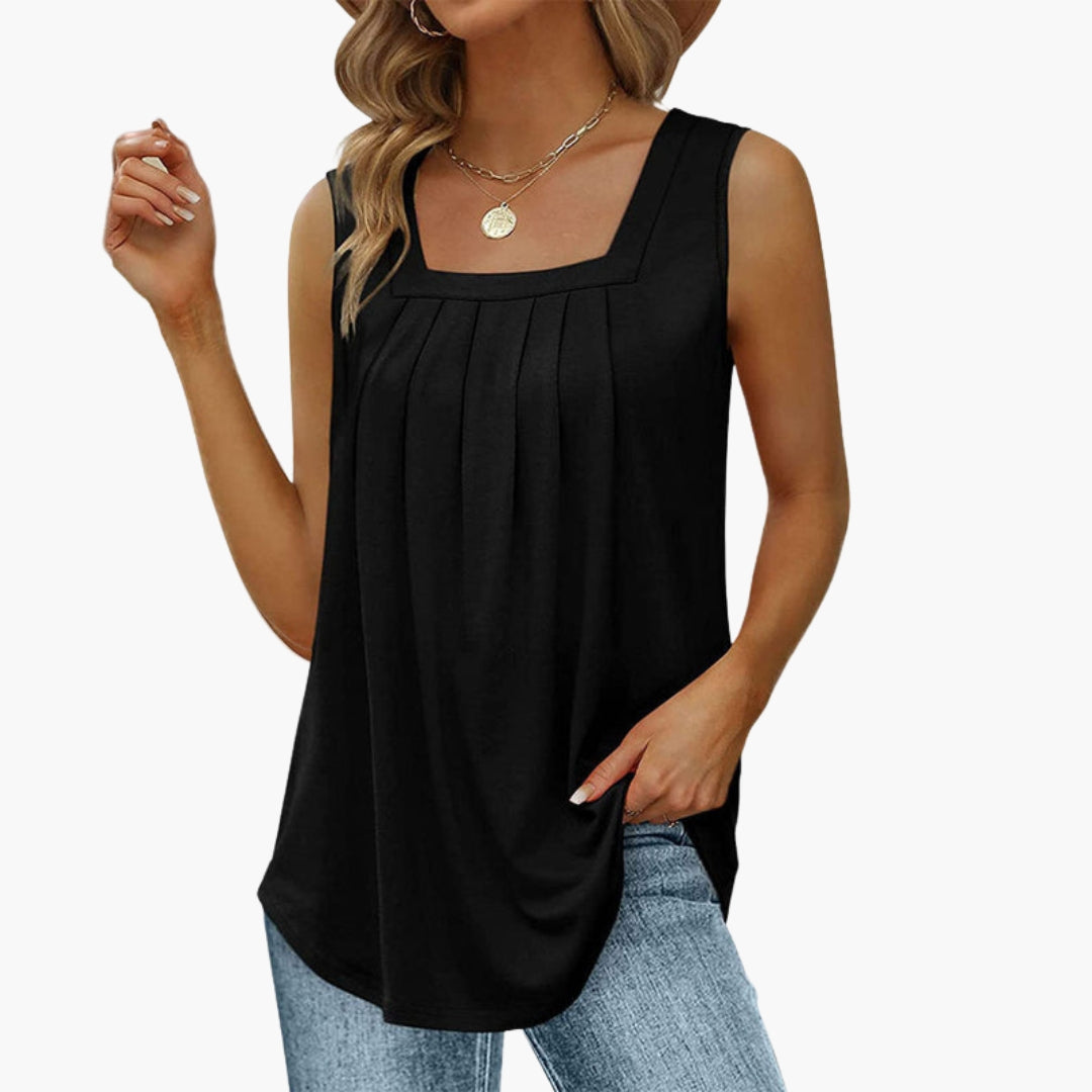 Blusa sin mangas para mujer con escote cuadrado