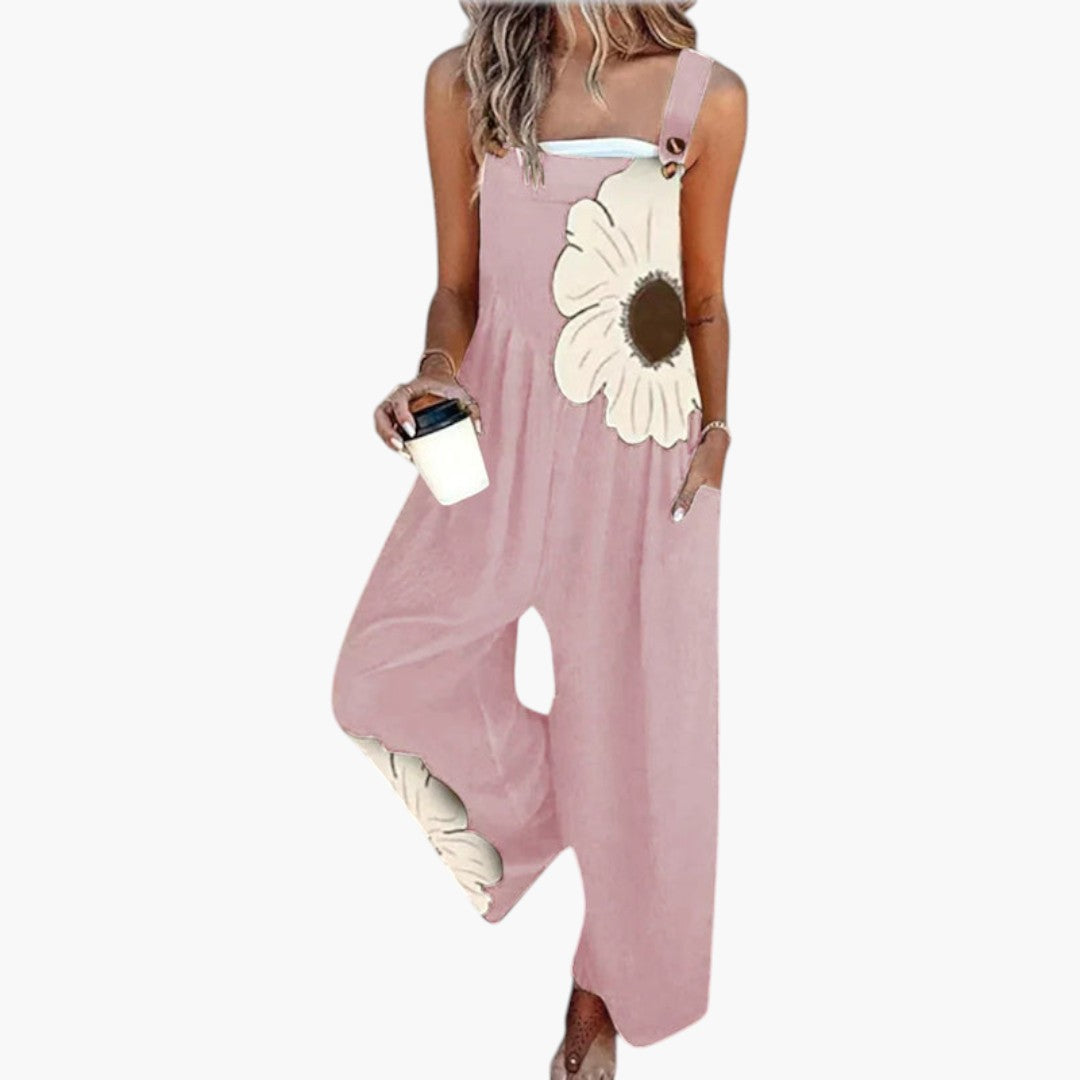 Damen-Overall mit verstellbaren Trägern und weitem Bein