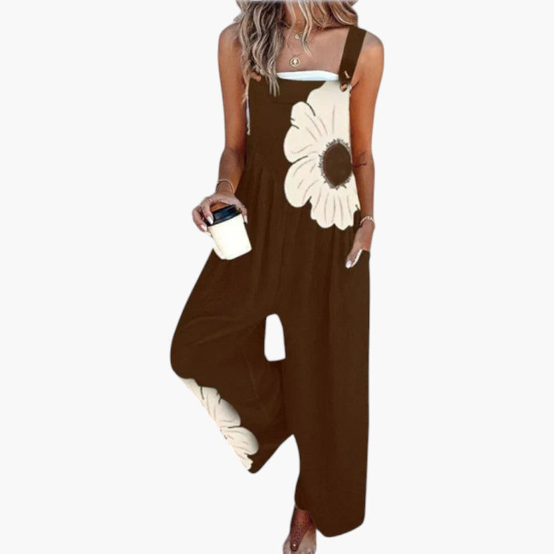 Damen-Overall mit verstellbaren Trägern und weitem Bein