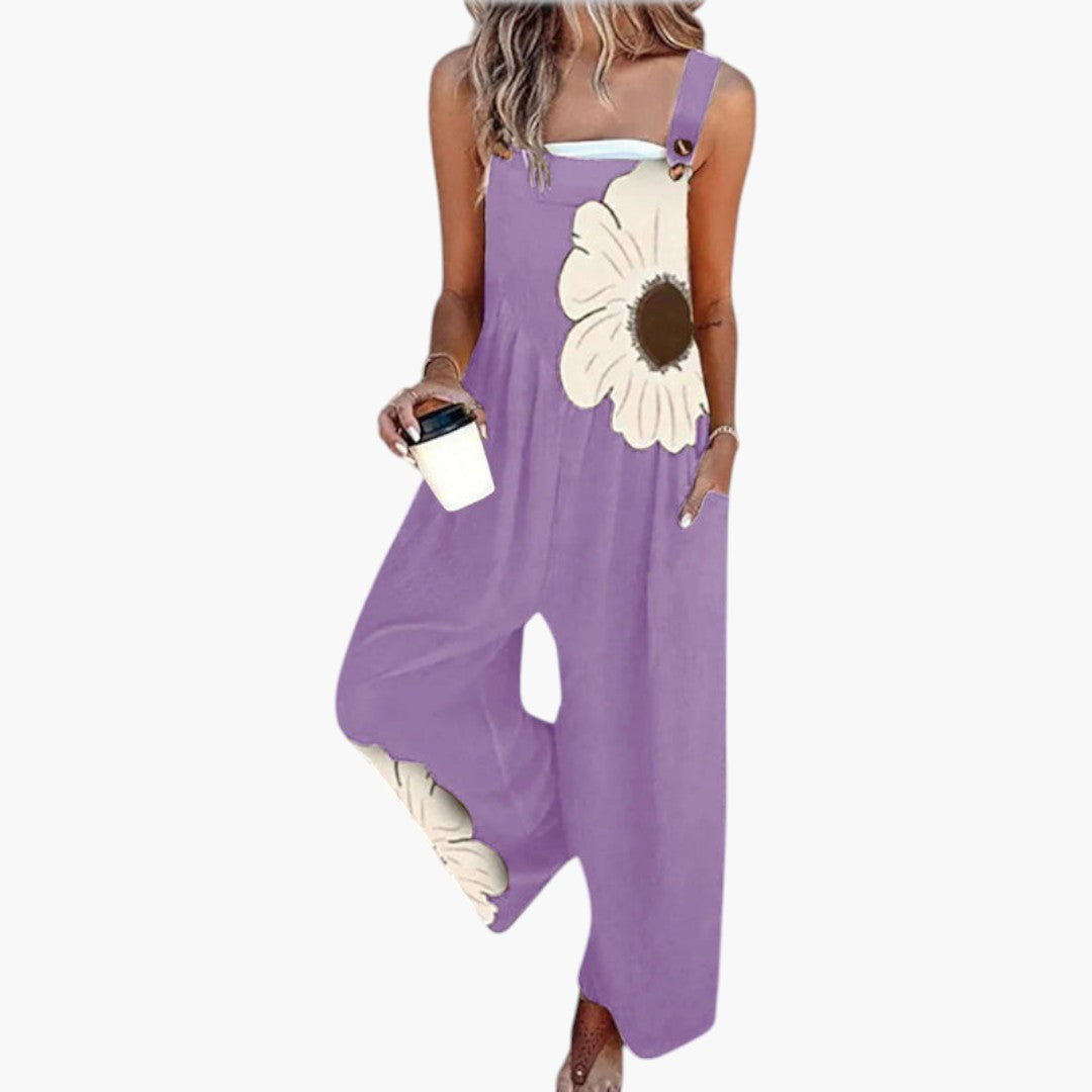 Damen-Overall mit verstellbaren Trägern und weitem Bein