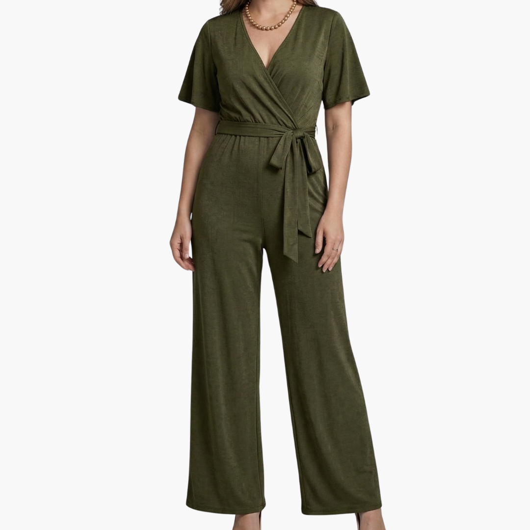 Combinaison Femme avec Devant Croisé et Taille à Nouer