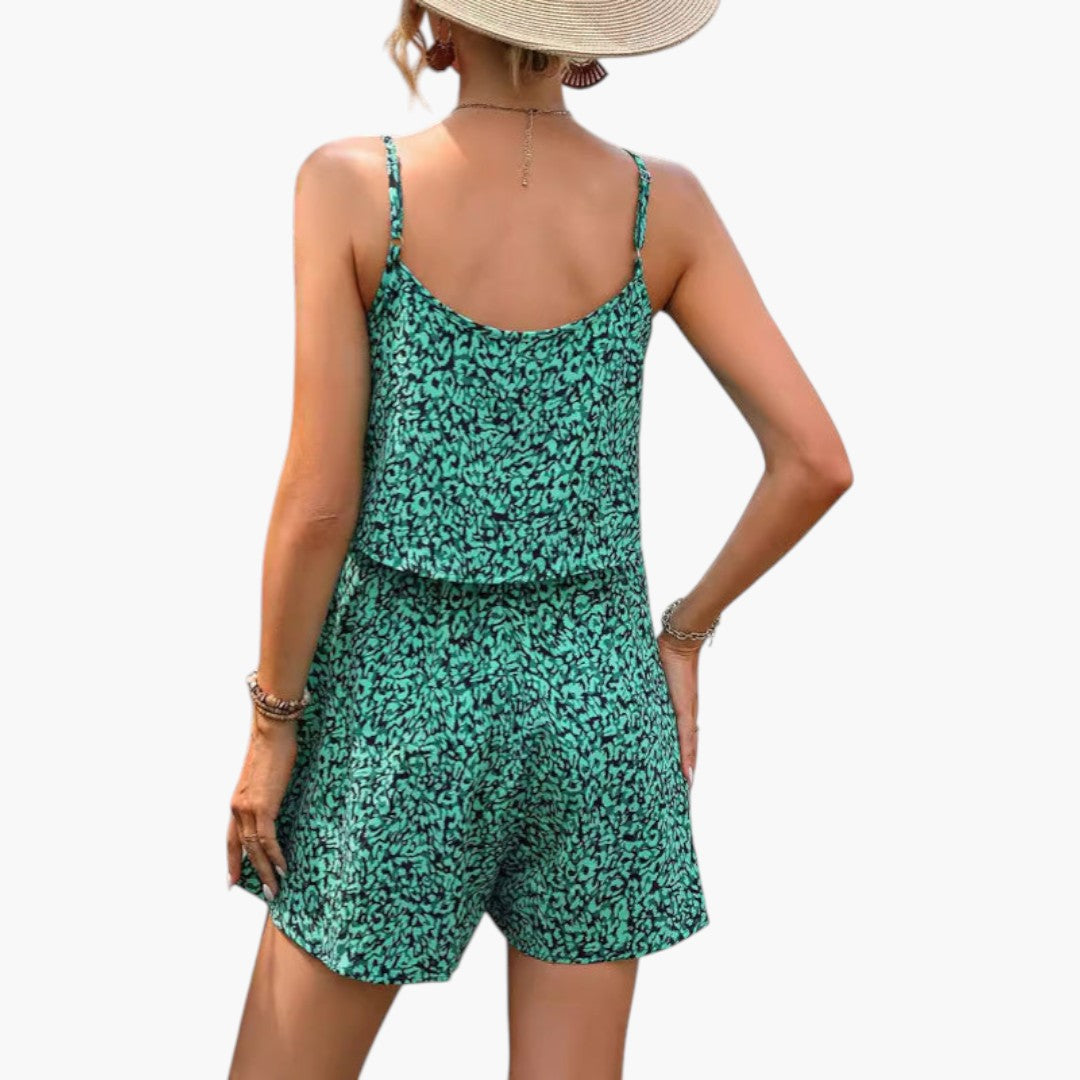 Sommeroverall für Damen mit dünnen Trägern und elastischem Bund