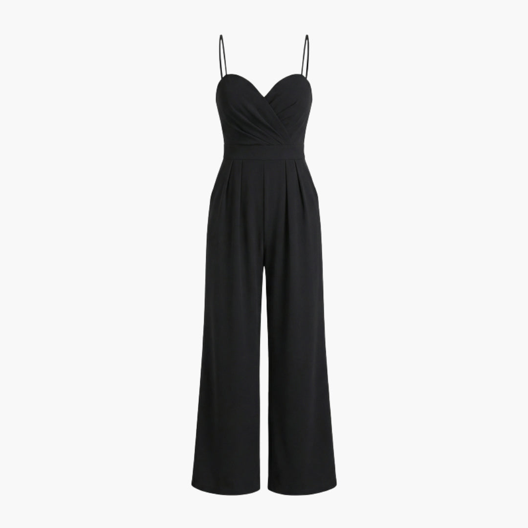 Wide-leg jumpsuit for women with thin straps