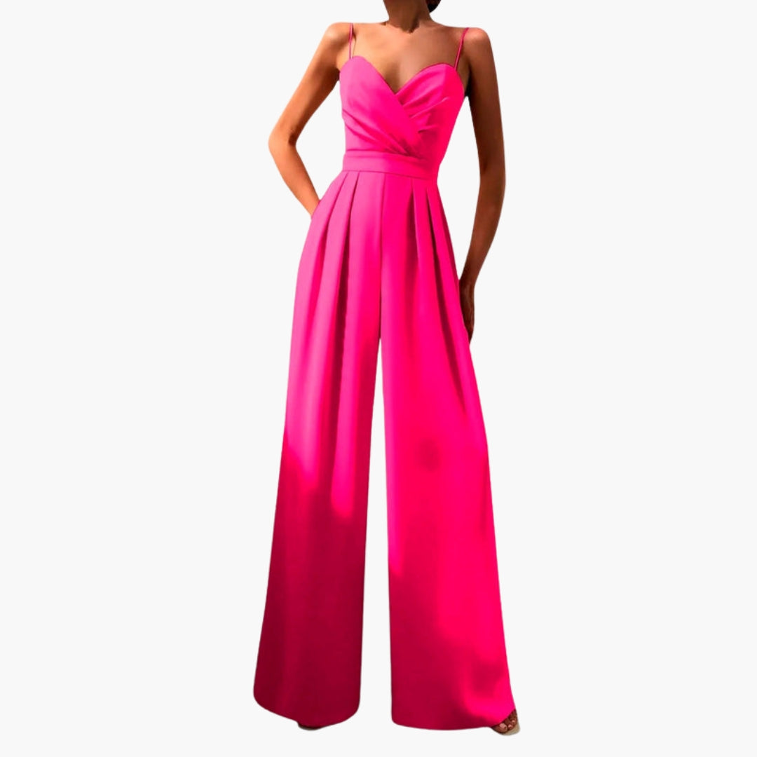 Mono de mujer con tirantes finos y piernas anchas