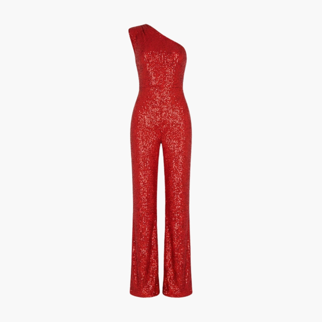 Combinaison femme asymétrique à une épaule avec jambes larges