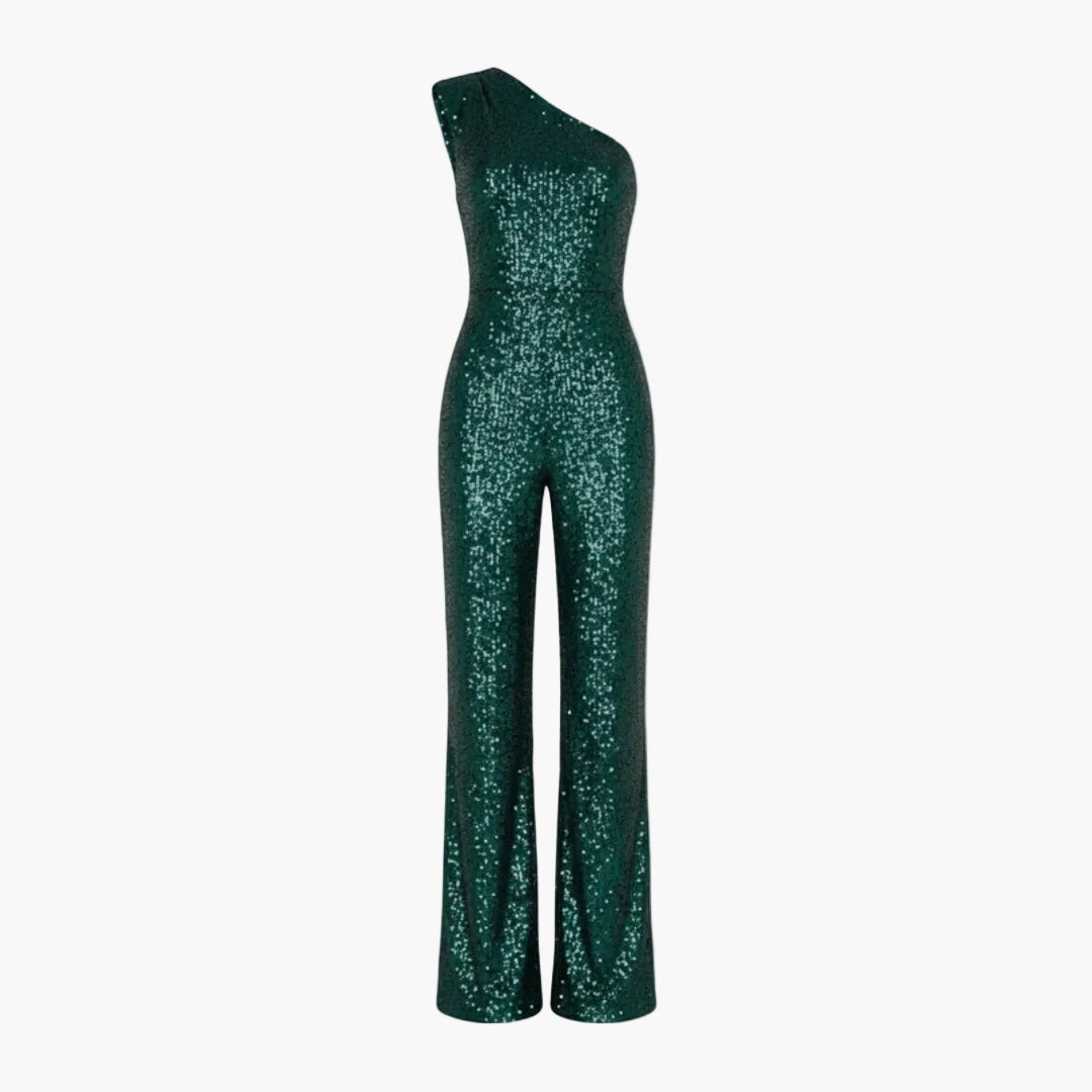 Combinaison femme asymétrique à une épaule avec jambes larges