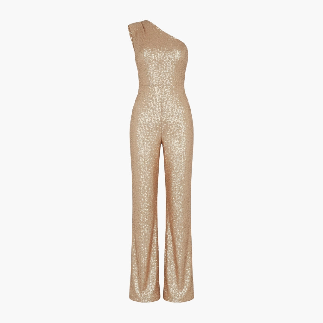 Combinaison femme asymétrique à une épaule avec jambes larges