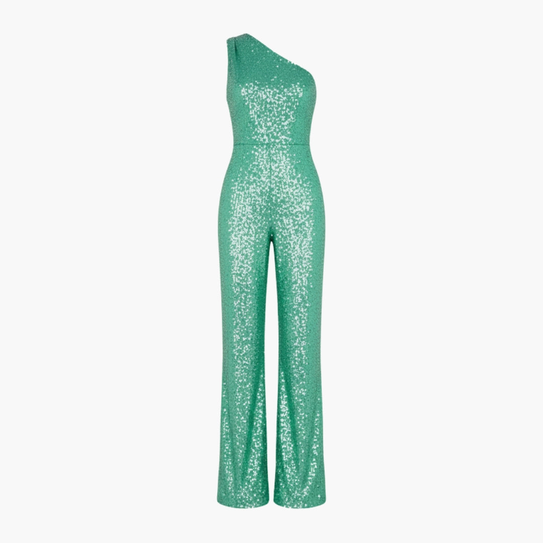 Combinaison femme asymétrique à une épaule avec jambes larges