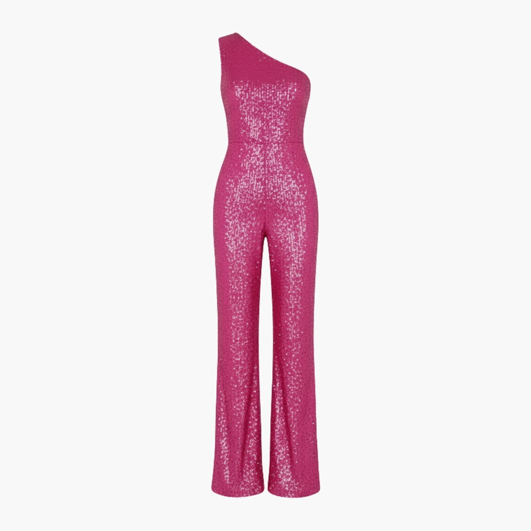 Combinaison femme asymétrique à une épaule avec jambes larges