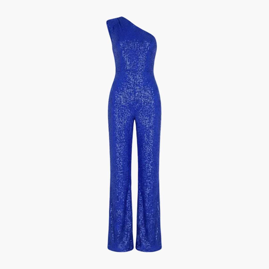 Combinaison femme asymétrique à une épaule avec jambes larges