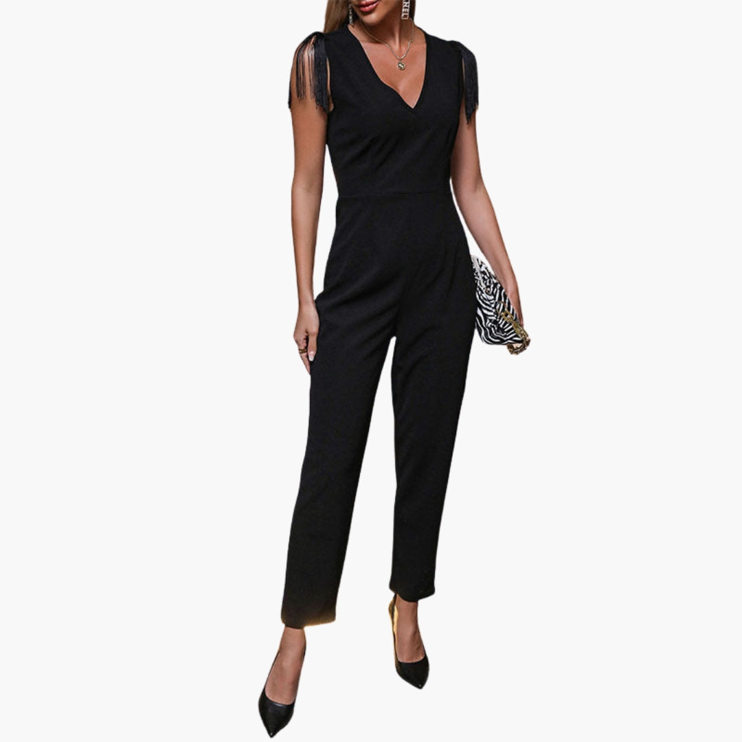 Combinaison femme avec franges et col en V