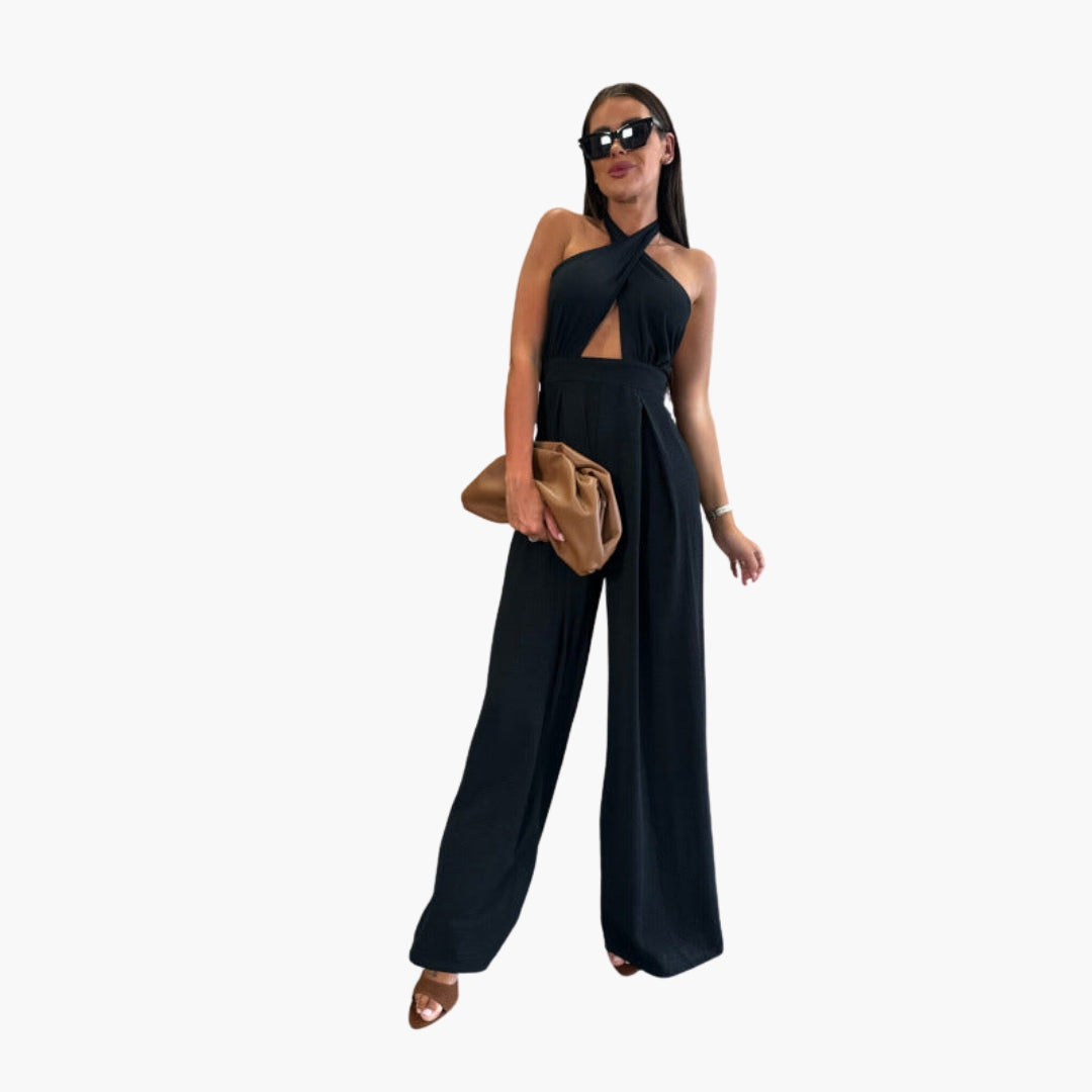 Combinaison femme col licou avec jambes larges