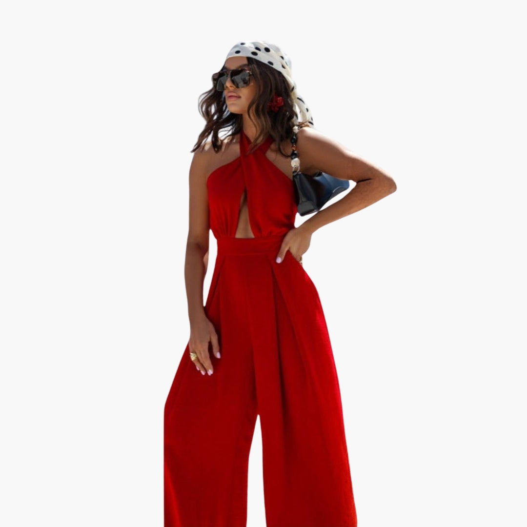 Combinaison femme col licou avec jambes larges