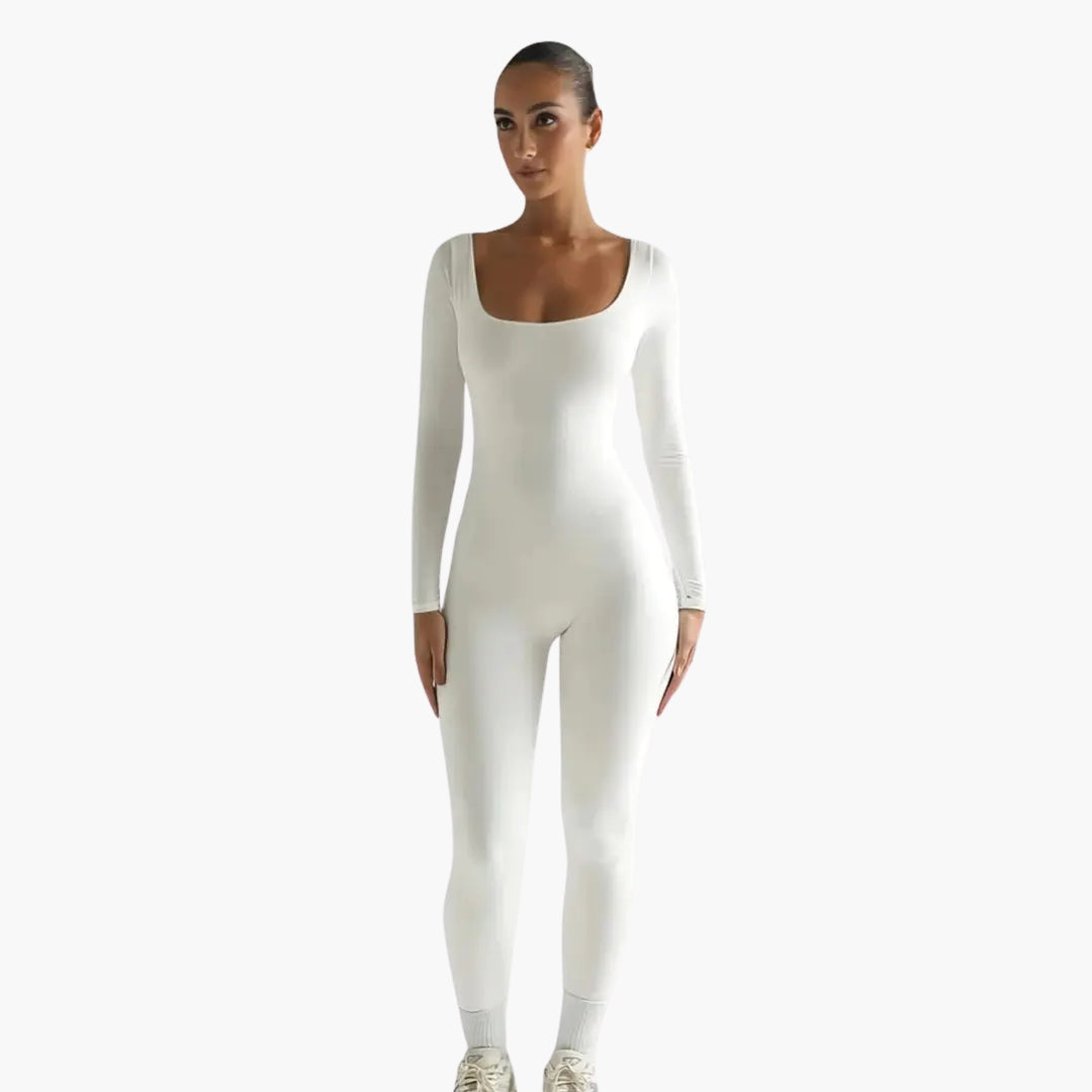 Women's seamless jumpsuit with square neckline