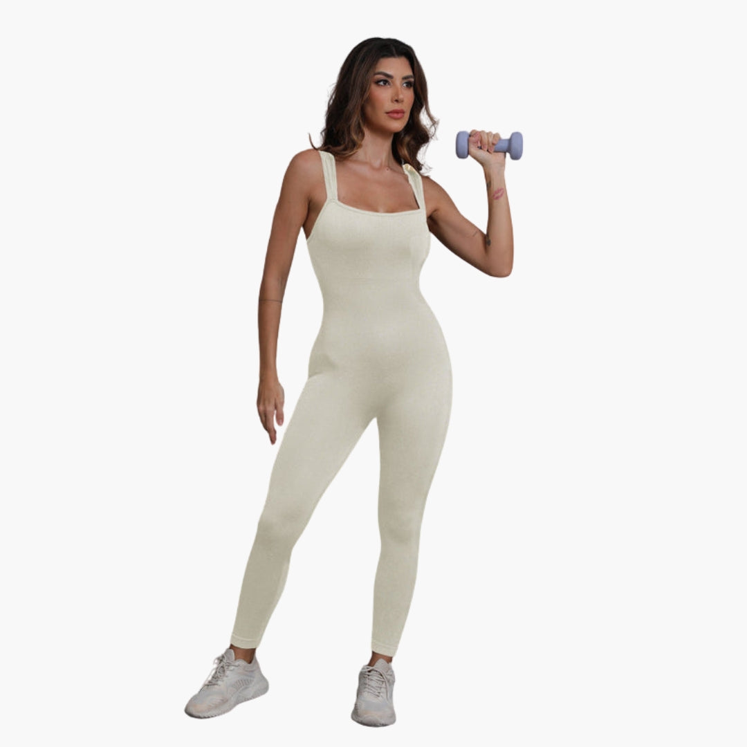 Sleeveless women's jumpsuit with wide straps