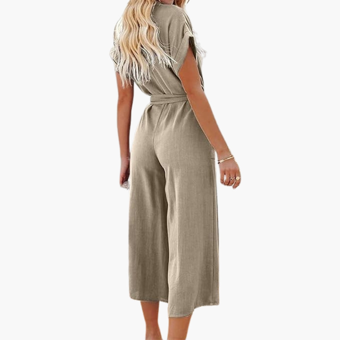 Combinaison pour femmes avec col V et poches latérales