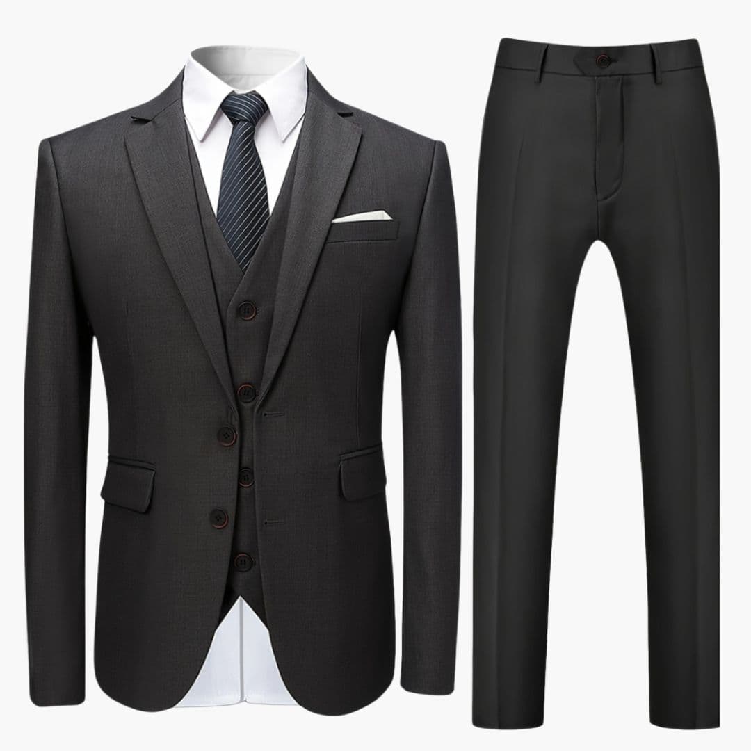 Costume homme trois pièces avec gilet et col à revers