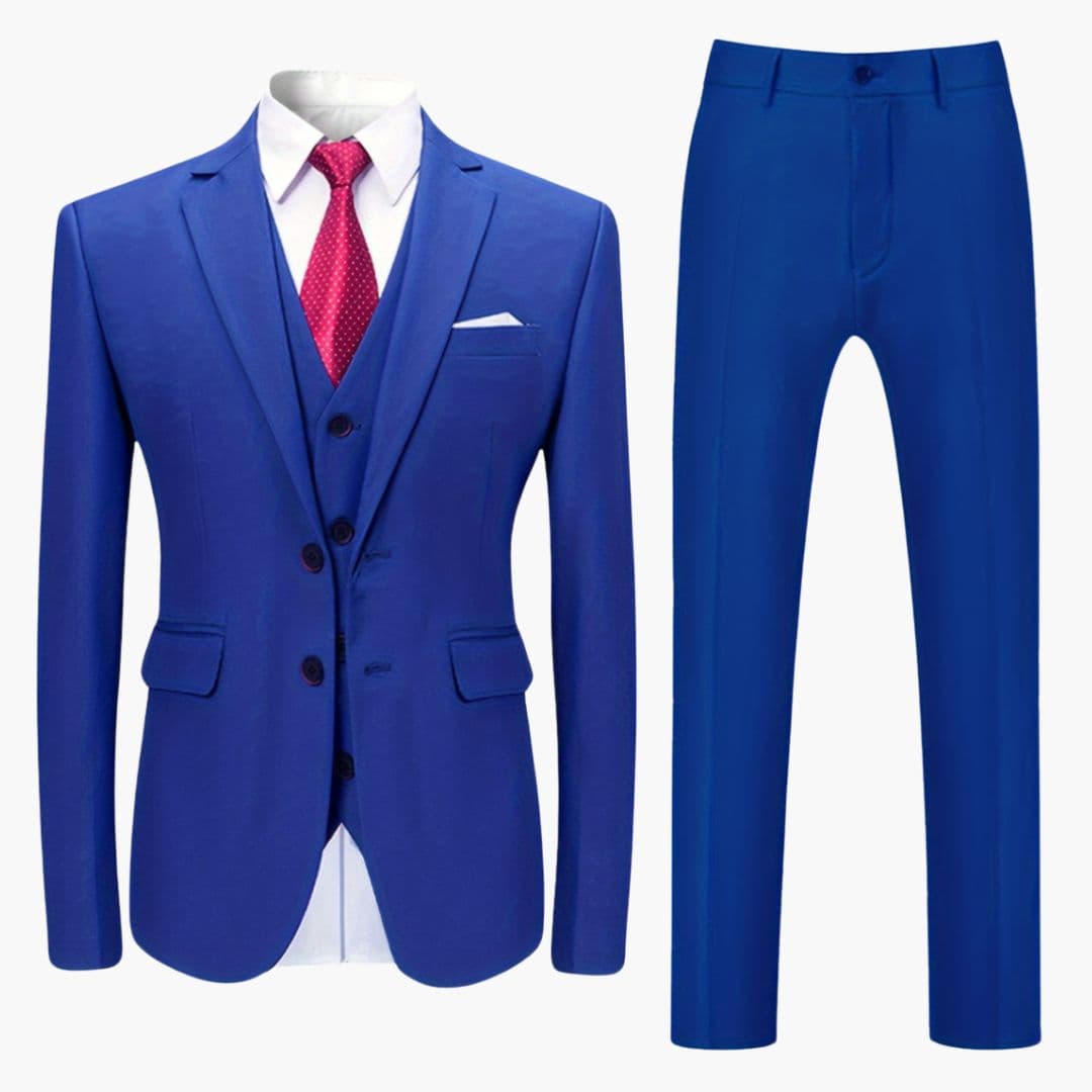 Costume homme trois pièces avec gilet et col à revers