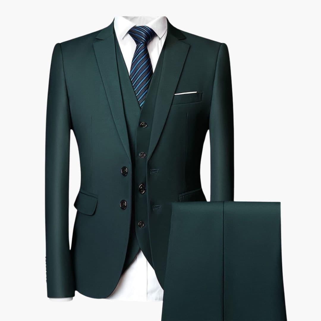 Costume homme trois pièces avec gilet et col à revers