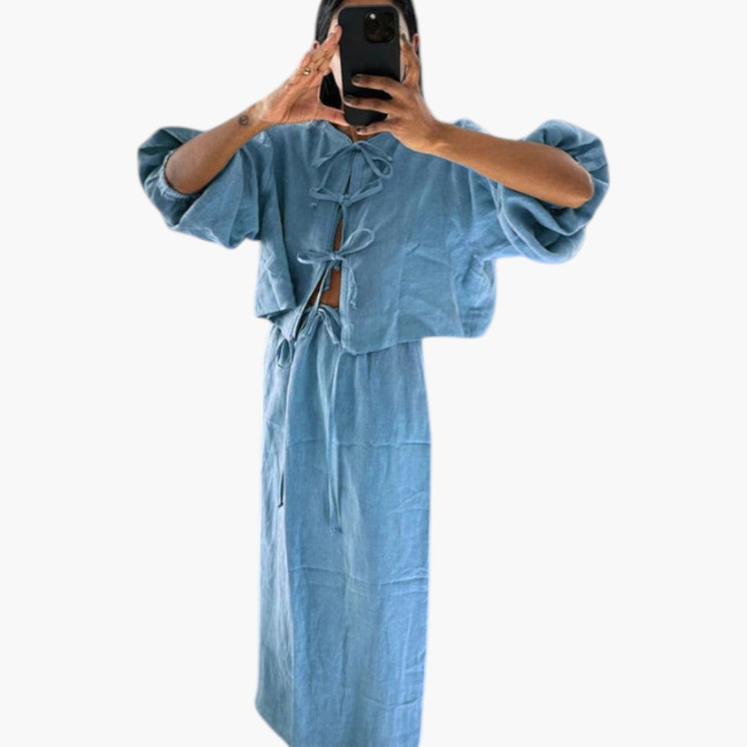 Crop-Top für Damen mit Bindeband vorne
