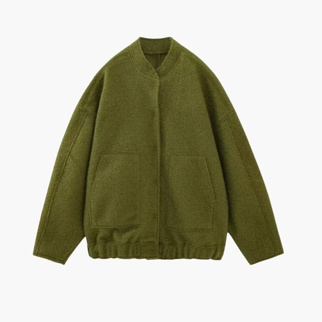 Dames Bomber Oversize met Voorzakken en Verborgen Sluiting