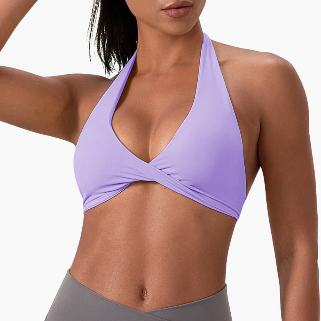 Débardeur de sport femme à col montant et coupe sans manches