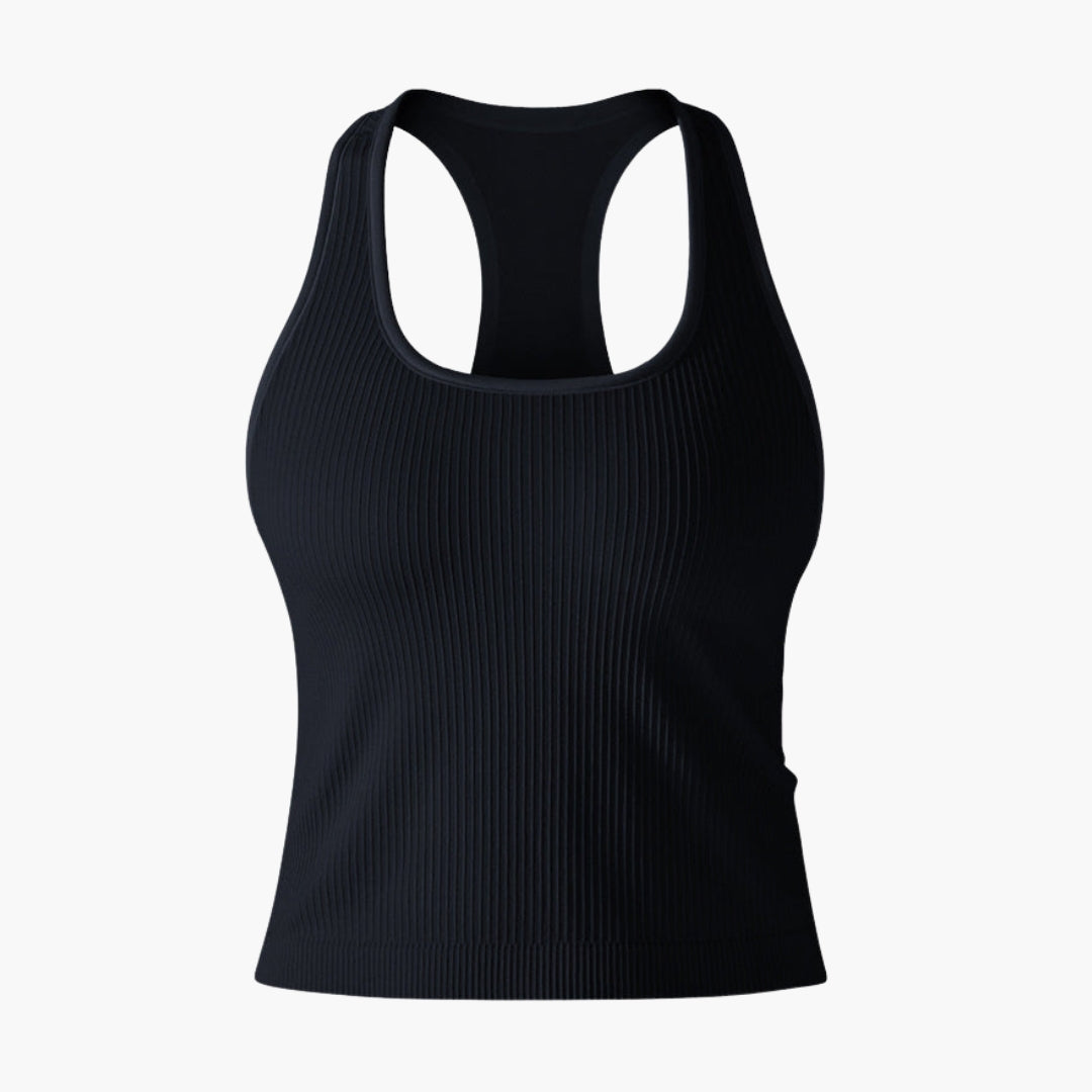 Débardeur de sport femme à surface côtelée sans manches