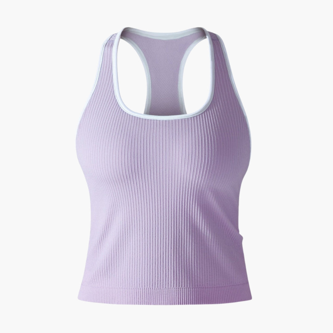 Débardeur de sport femme à surface côtelée sans manches