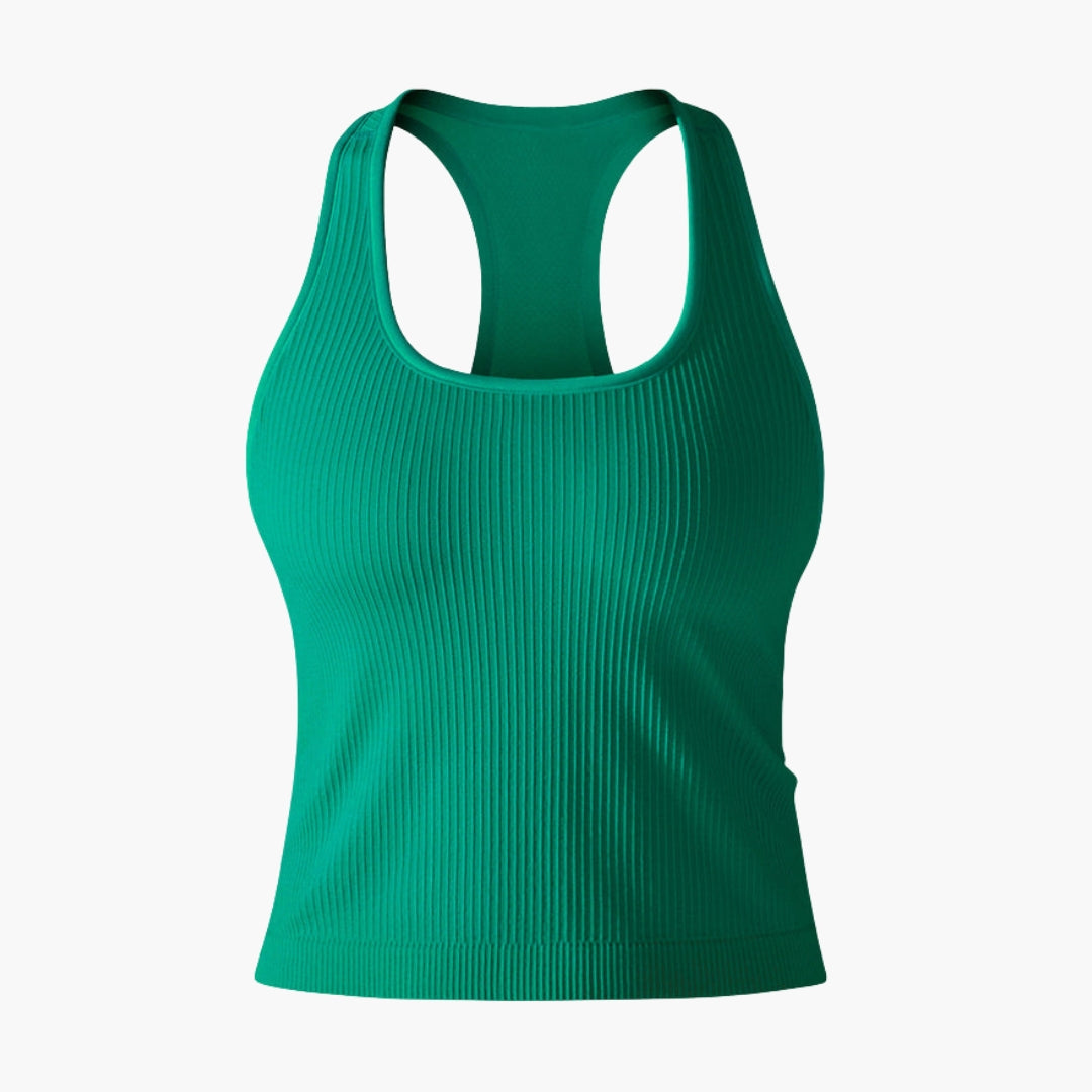Débardeur de sport femme à surface côtelée sans manches