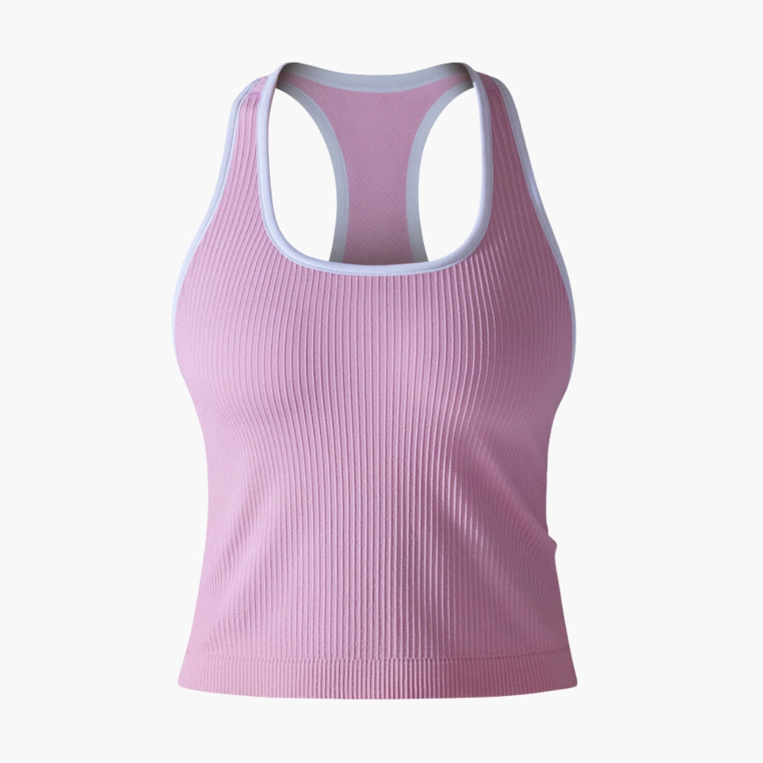 Débardeur de sport femme à surface côtelée sans manches
