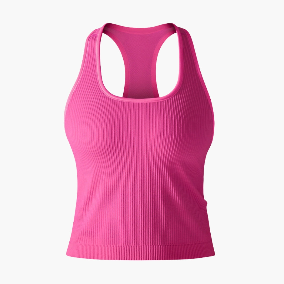 Débardeur de sport femme à surface côtelée sans manches