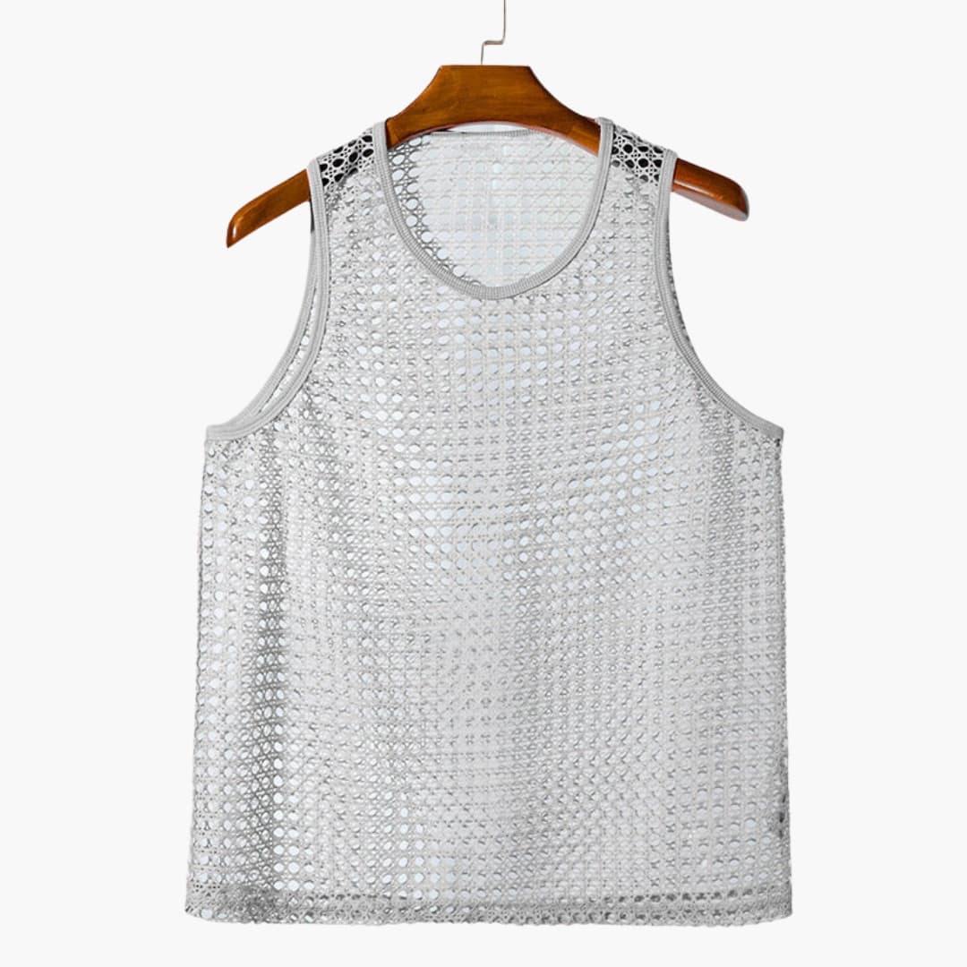 Débardeur homme à surface en maille et coupe sans manches