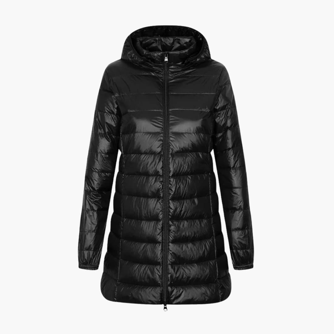 Doudoune longue femme avec fermeture zippée