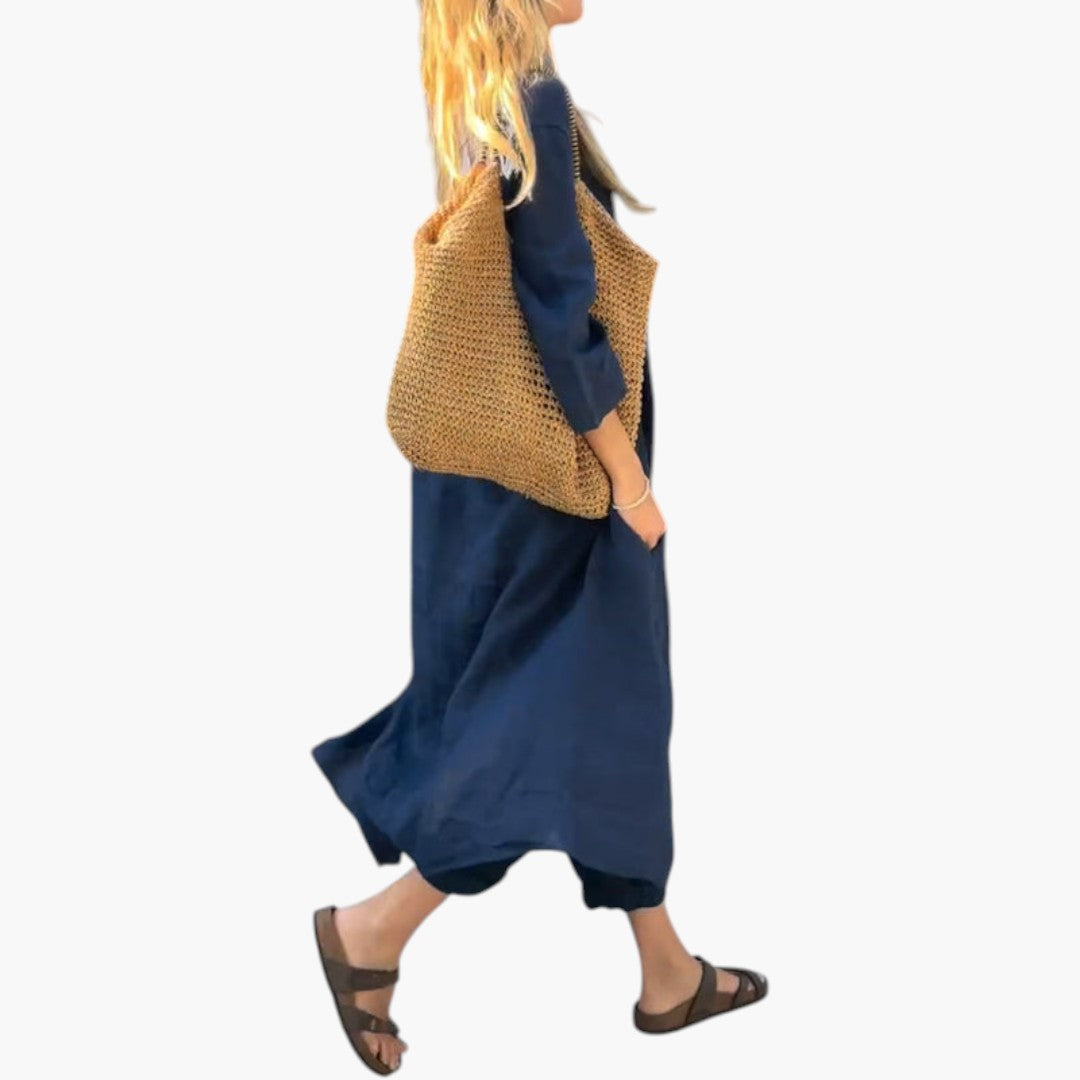 Ensemble Femme Deux Pièces avec Manches Courtes et Taille Élastique