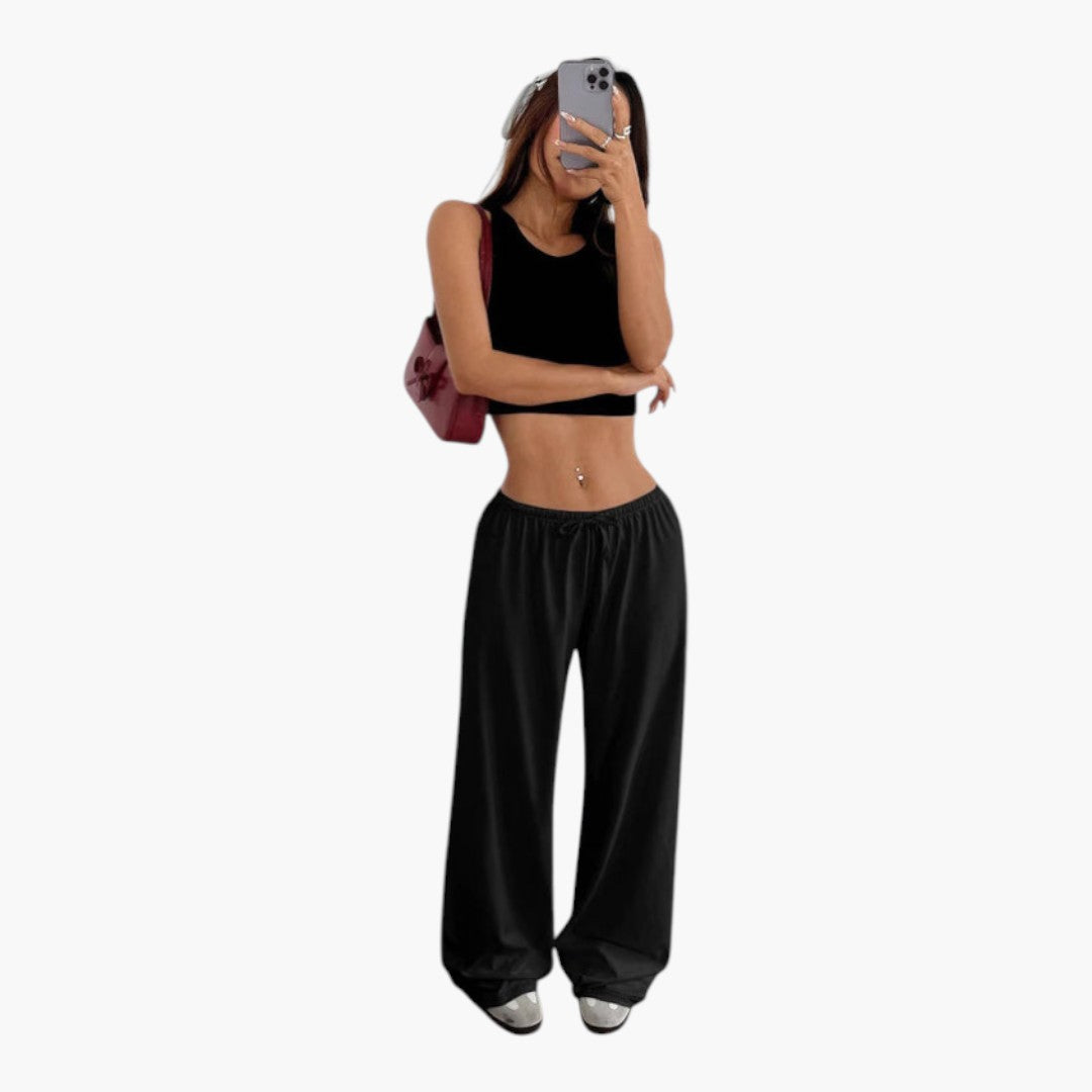 Ensemble Femme Top Court et Pantalon Large
