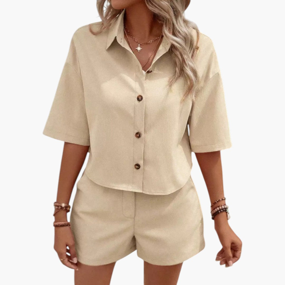 Ensemble Femme avec Chemise Manches Courtes et Short