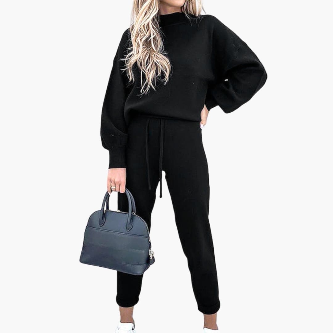 Loungewear sæt til kvinder med oversized trøje og joggingbukser med høj talje
