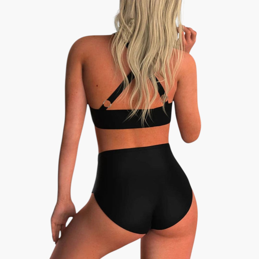 Badeanzug-Set für Damen mit überkreuztem Oberteil