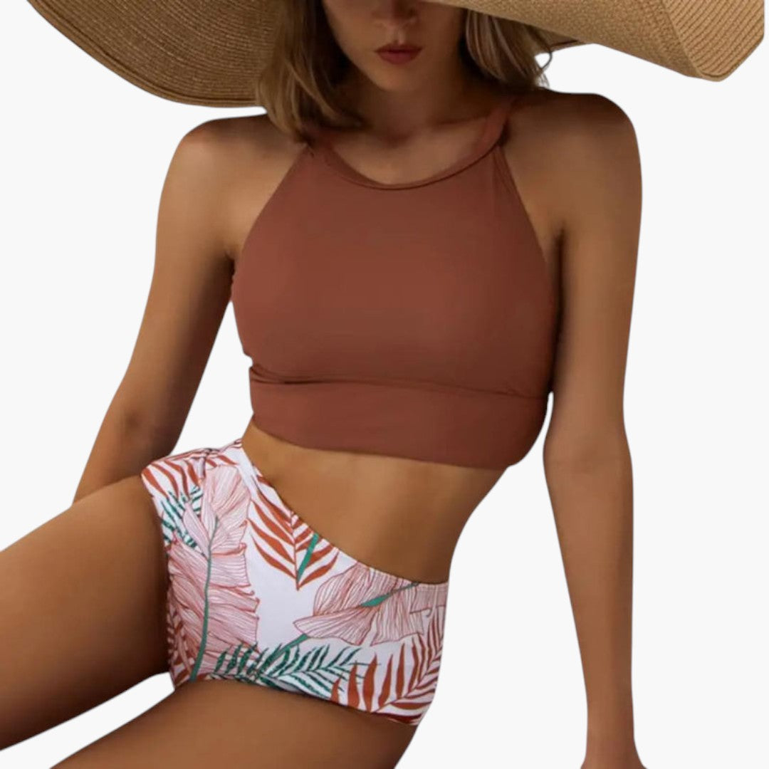 Ensemble bikini femme avec motif floral