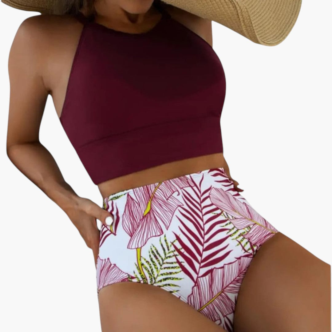 Ensemble bikini femme avec motif floral