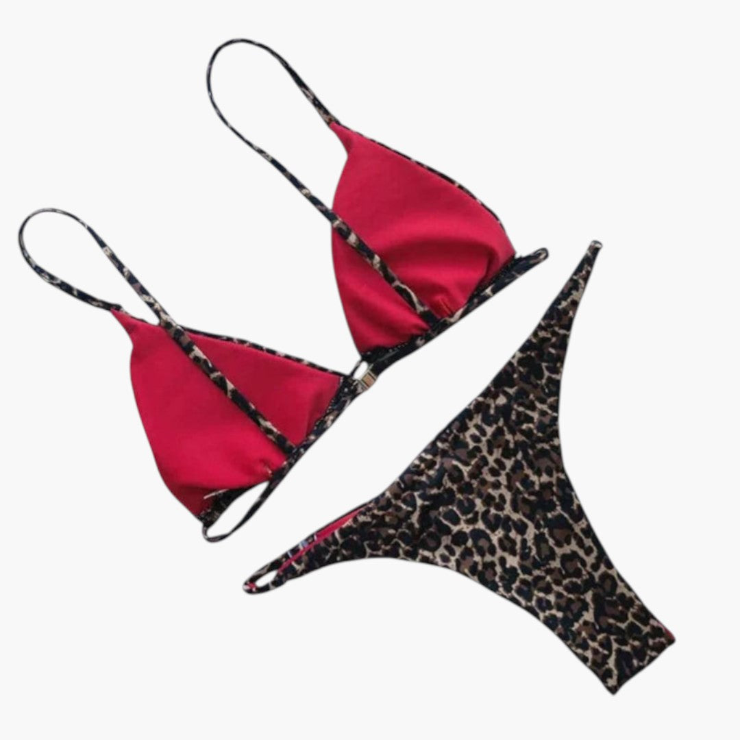 Bikini för kvinna med leopardmönster