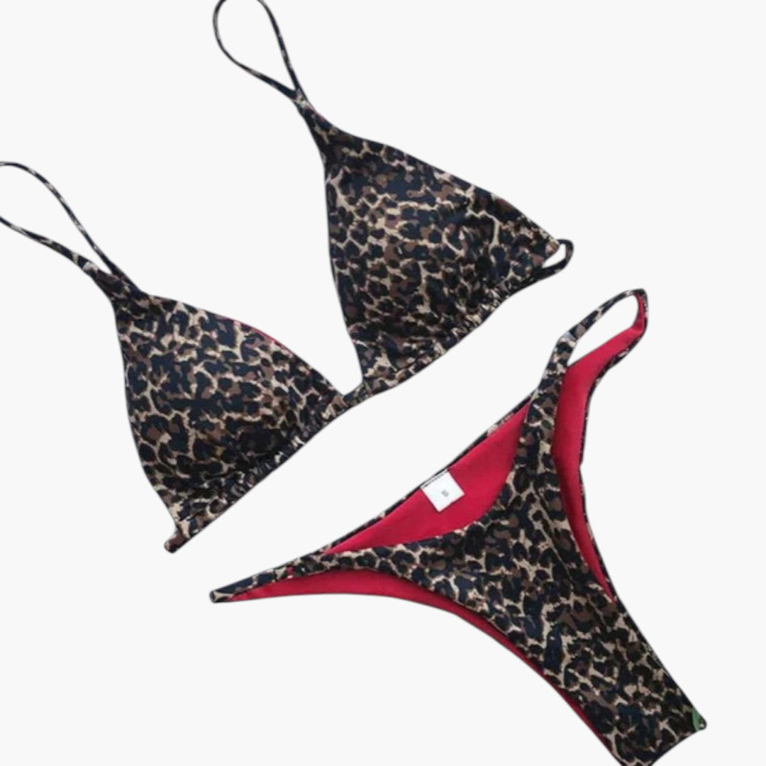 Bikini för kvinna med leopardmönster