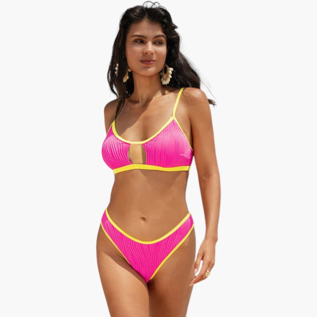 Conjunto de bikini para mujer con top de tirantes